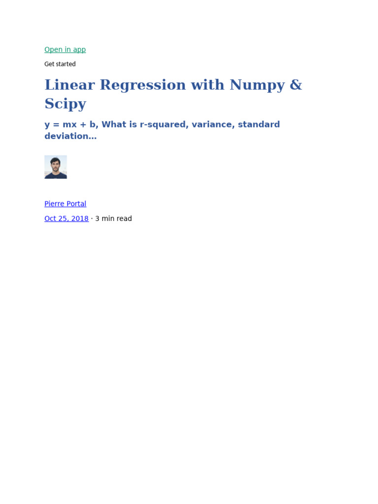 Linear regression with numpy scipy y mx b what is r squared