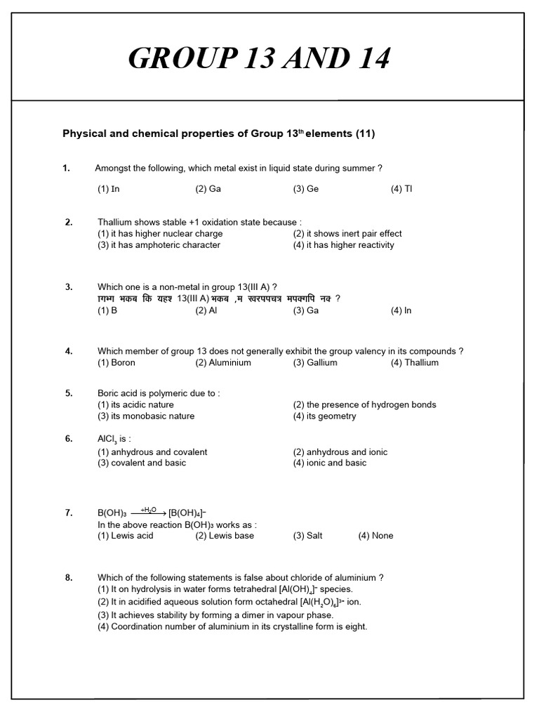 P Block 13 14 Rank Boosting DPP Nitesh Devnani | PDF | Hydroxide ...