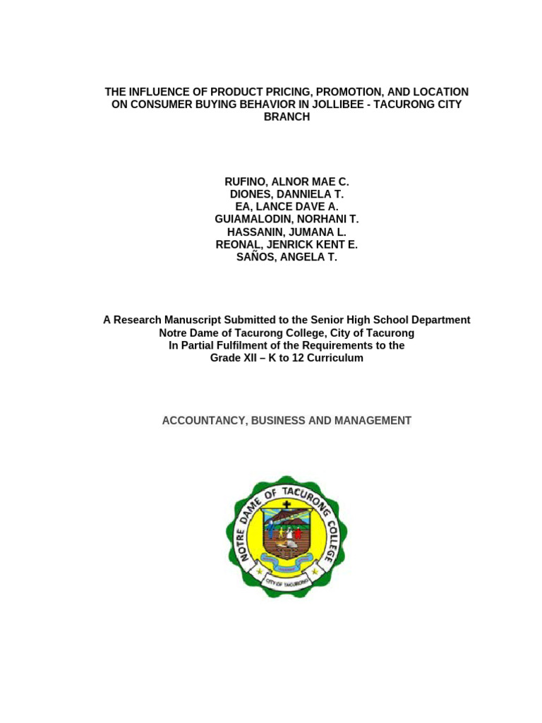Jollibee Pricing and Promotion Impact | PDF | Retail | Pricing