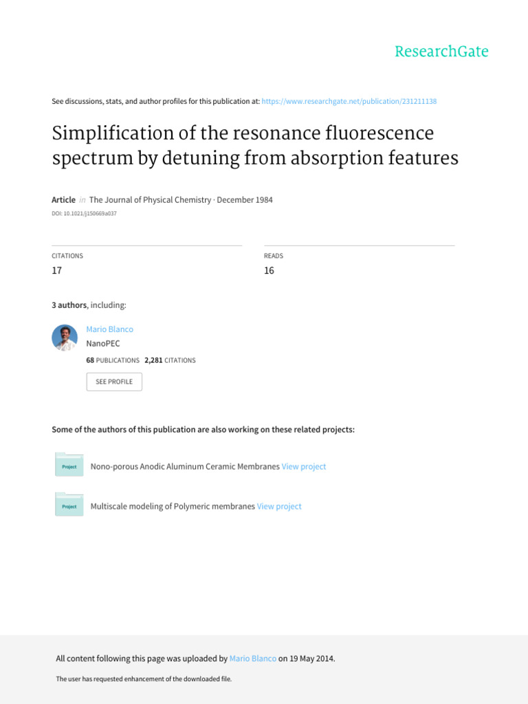 Simplification of The Resonance Fluorescence Spectrum by Detuning From ...