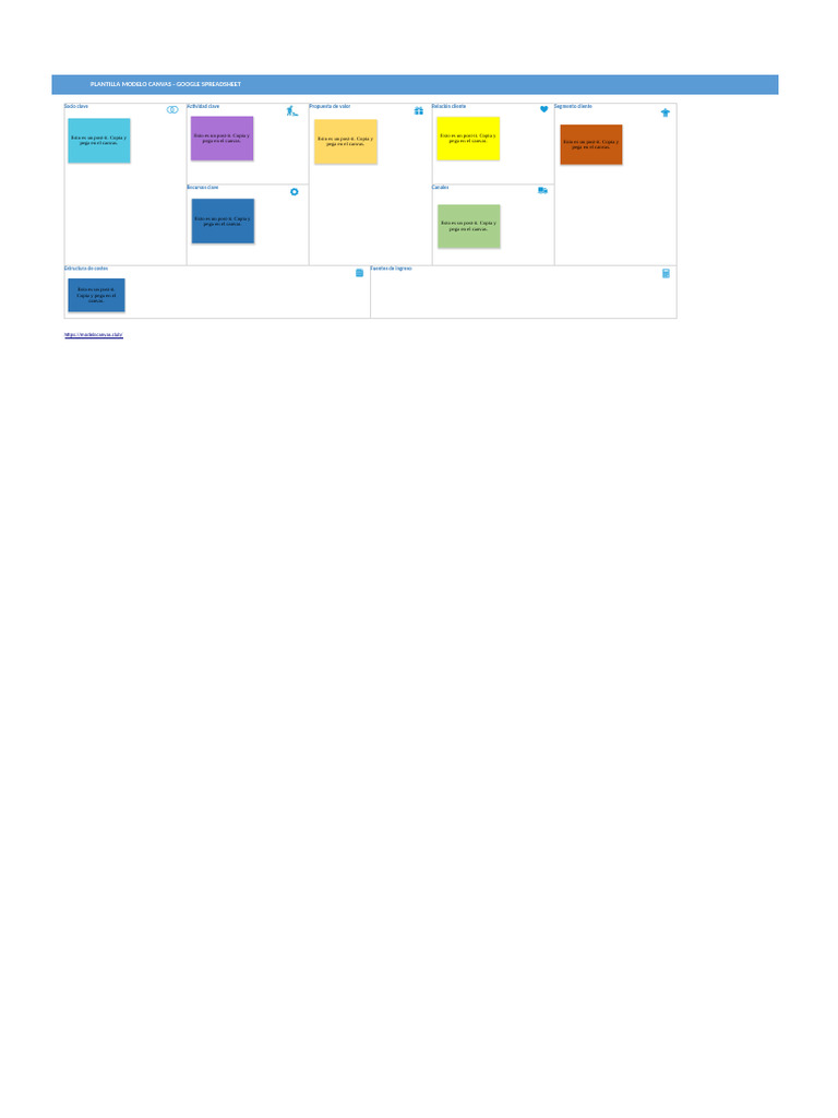 Copia de Model Canvas - Plantilla Excel | PDF