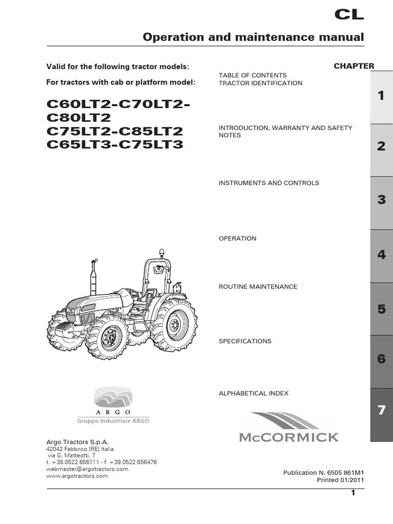 Tractor Operation &amp; Maintenance Guide | PDF | Tractor | Seat Belt