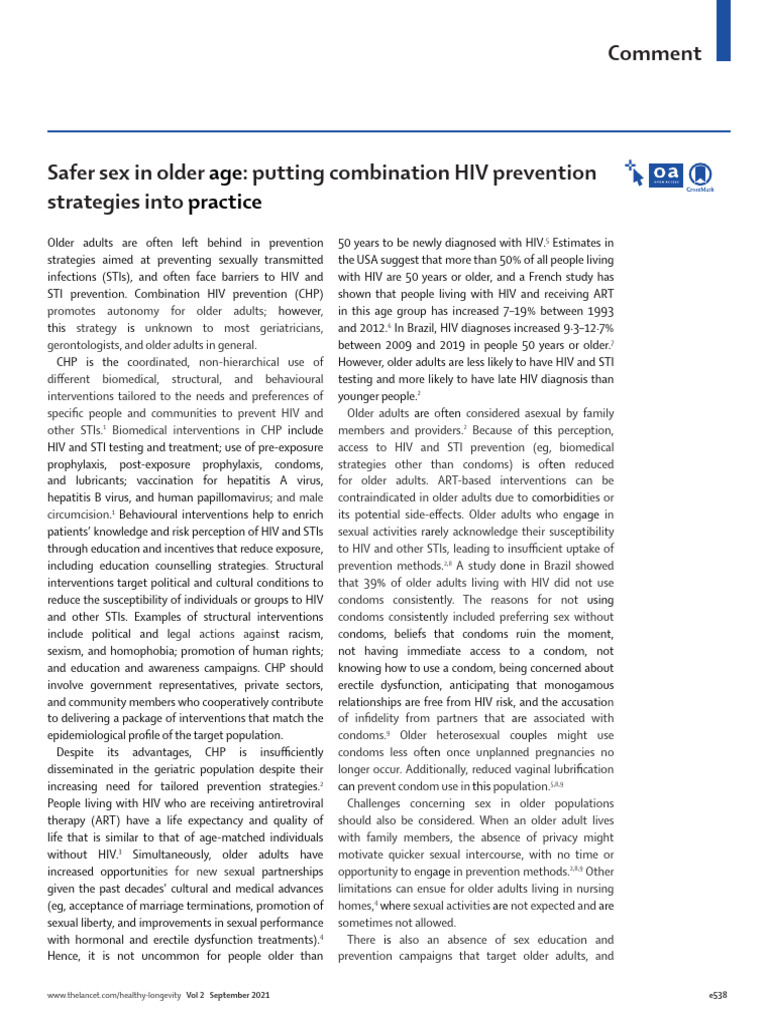 Safer Sex in Older Age Putting Combination HIV PR | PDF | Sexually ...