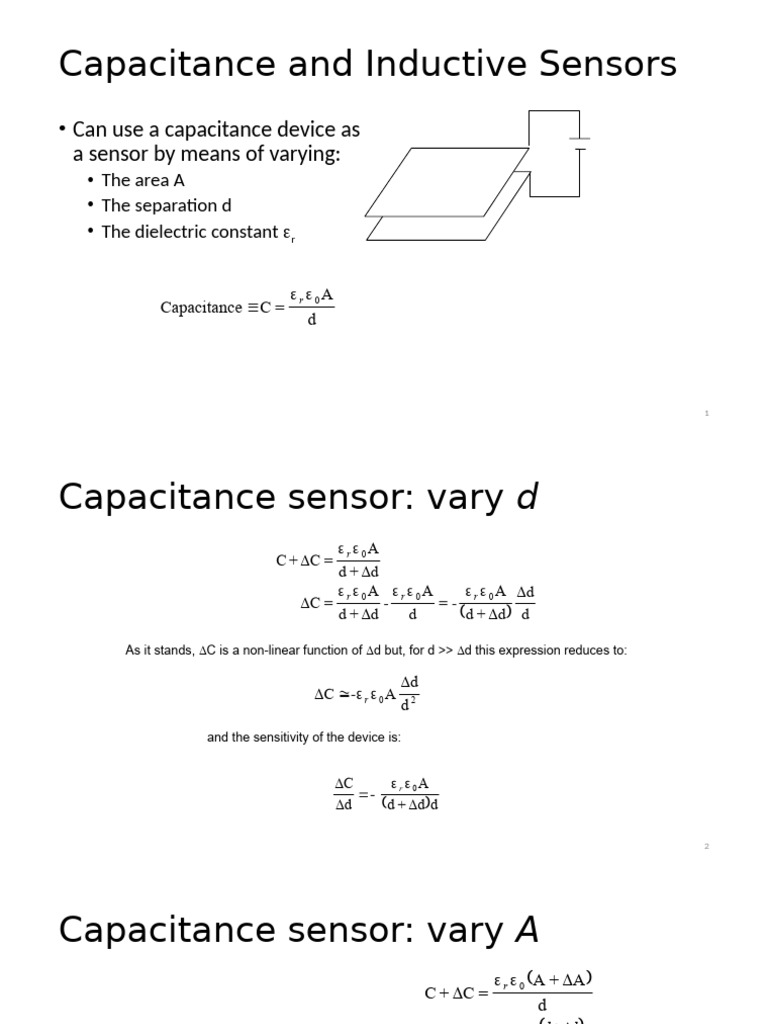 Capacitance and Inductive Sensors Explained | PDF | Inductance ...