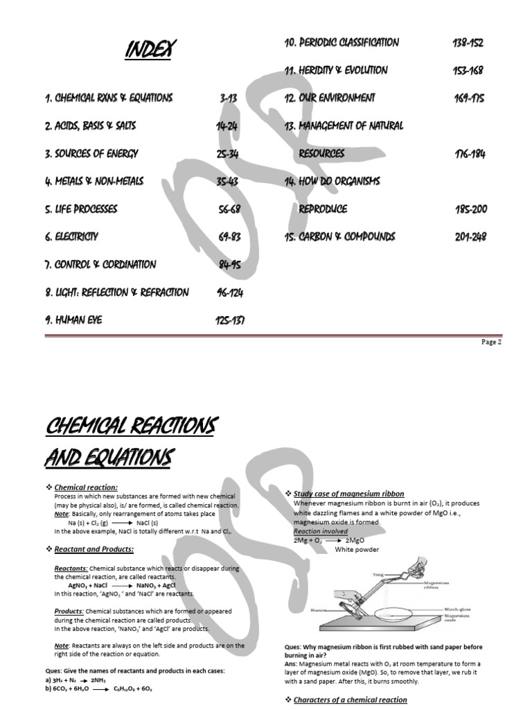 Chemical Reactions and Equations Guide | PDF | Sodium Carbonate | Acid