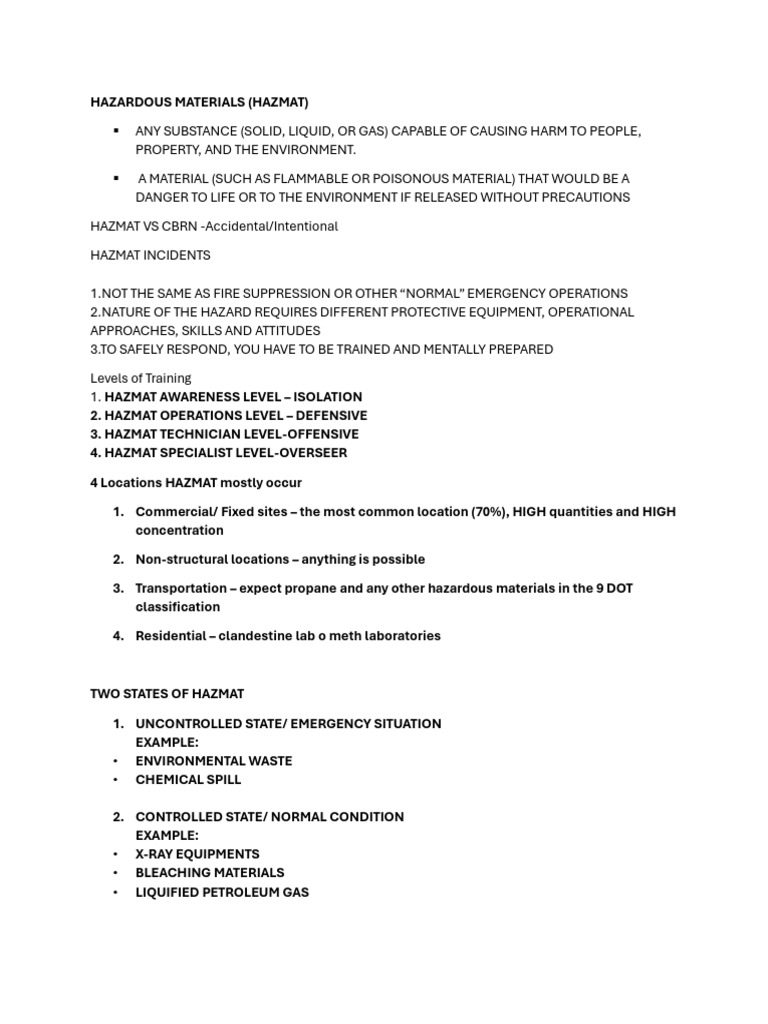 Hazmat Awareness Lecture Partipants Pdf Dangerous Goods Combustion