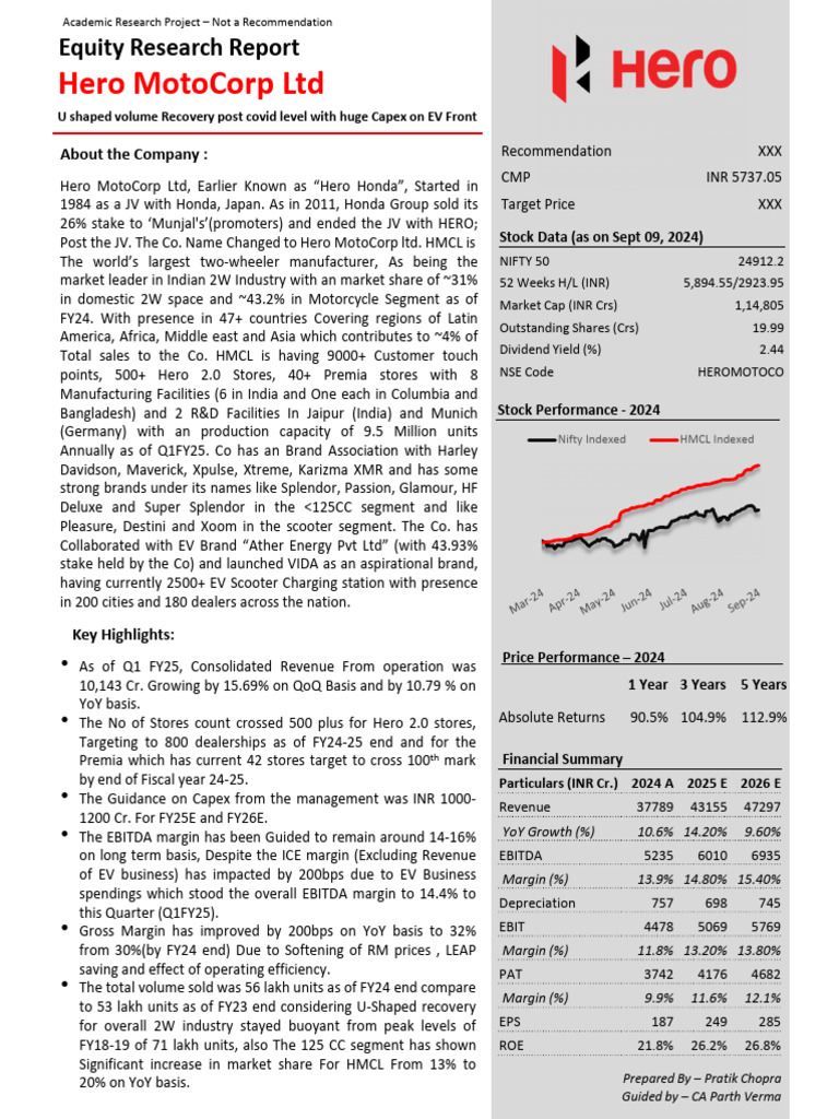 Hero MotoCorp: Q1 FY25 Financial Overview | PDF | Financial Markets ...
