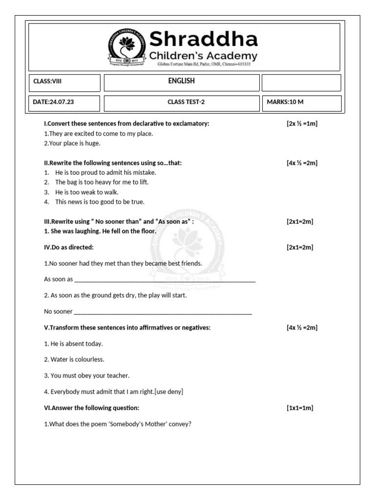 Class Test-2 | PDF | Language Arts & Discipline | Art