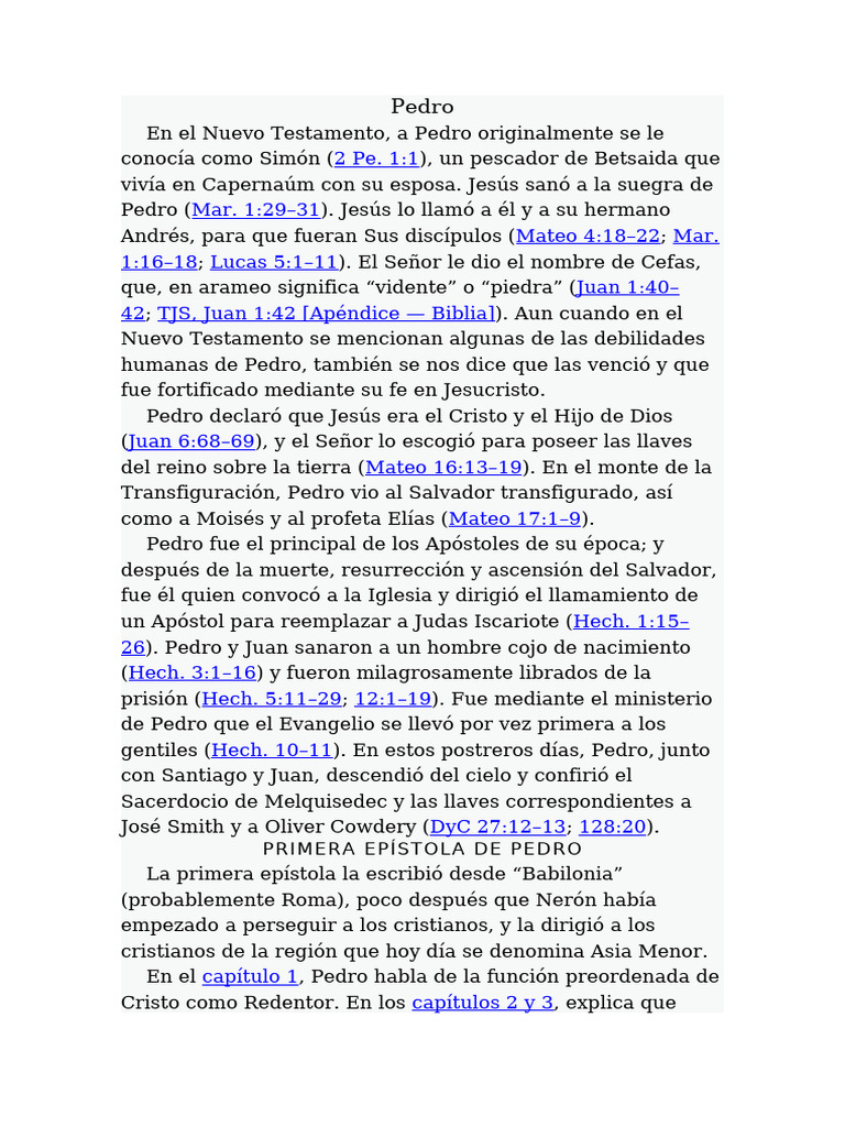 Pedro | PDF | San Pedro | Juan el apóstol
