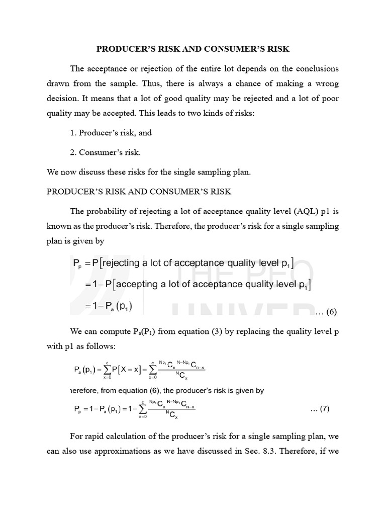 Understanding Producer's and Consumer's Risk | PDF | Technology ...