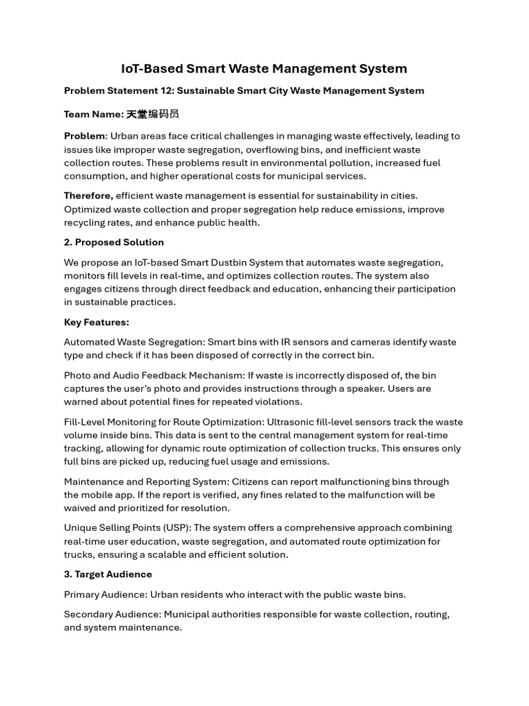 Iot-Based Smart Waste Management System | PDF | Internet Of Things ...