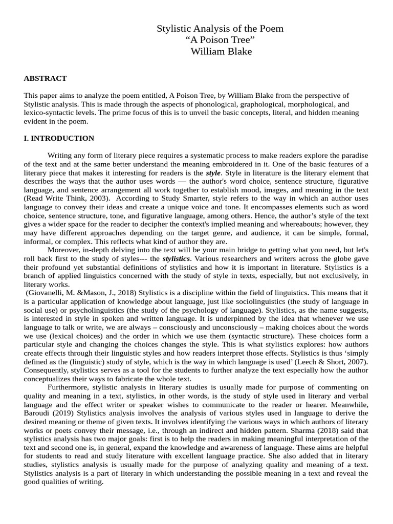 Stylistic Analysis-The Passionate Shepherd To His Love-TESL624 | PDF ...