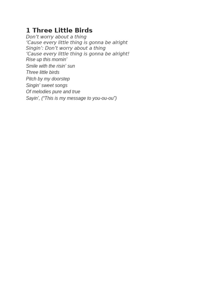 1 Three Little Birds | PDF
