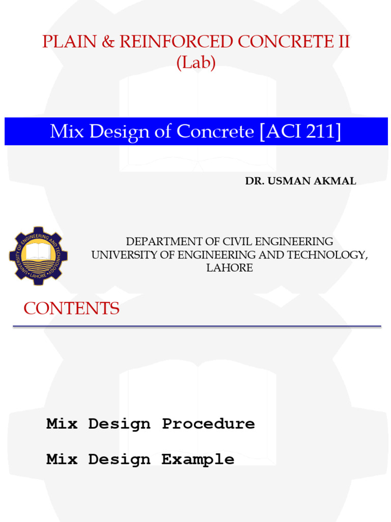 Concrete Mix Design Procedure Guide | PDF | Concrete | Construction ...