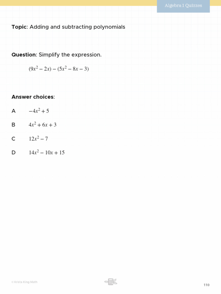 Adding and Subtracting Polynomials | PDF | Polynomial | Algebra