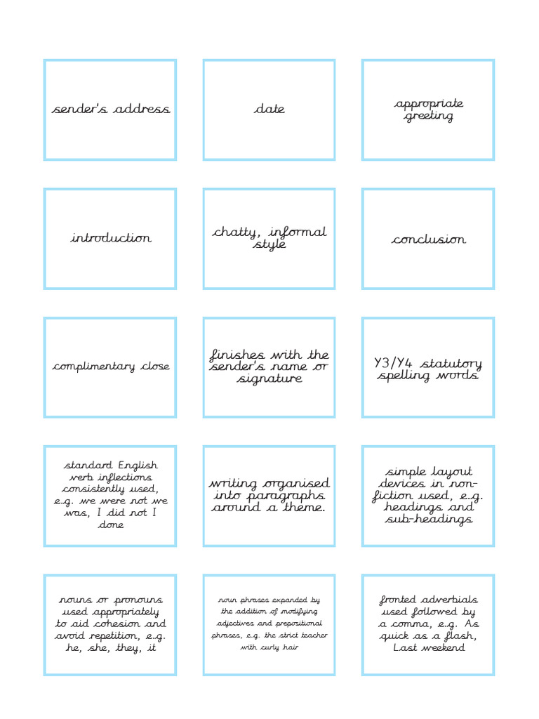Word Cards Small - Cursive | PDF