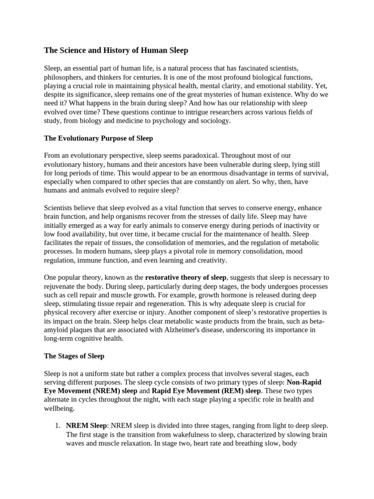 The Science and History of Human Sleep | PDF | Sleep | Circadian Rhythm