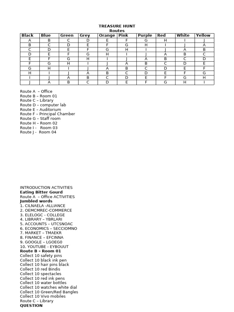 Treasure Hunt | PDF