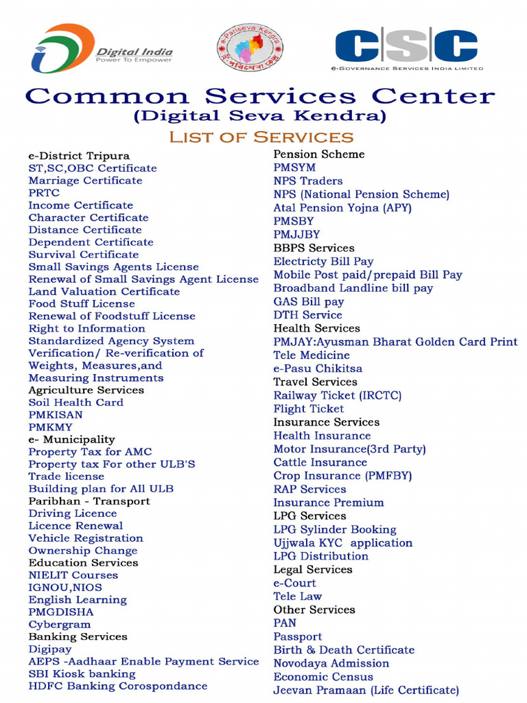 Service List 2x3 | PDF