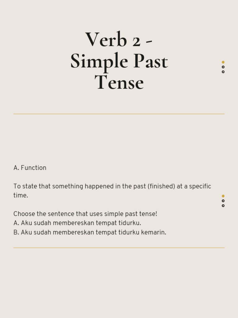 Verb 2 - Simple Past Tense | PDF