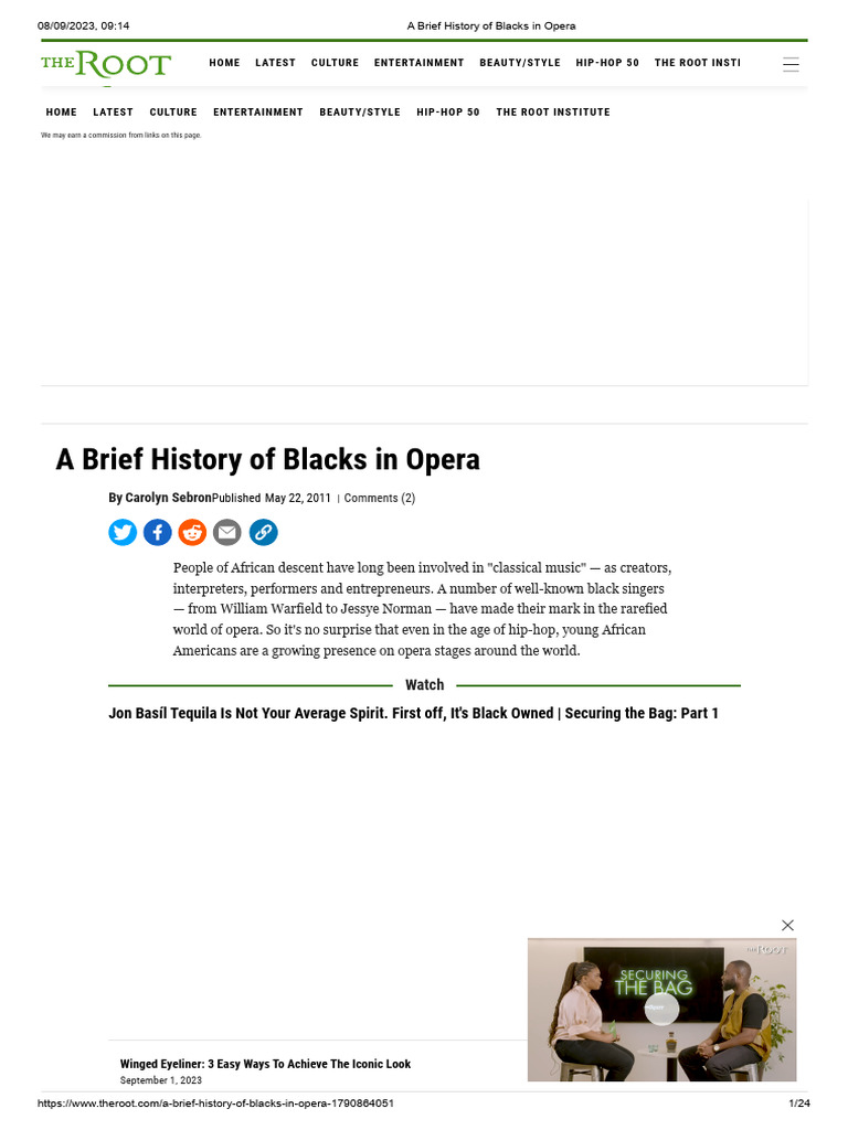 History of Black Contributions to Opera | PDF | Metropolitan Opera | Opera