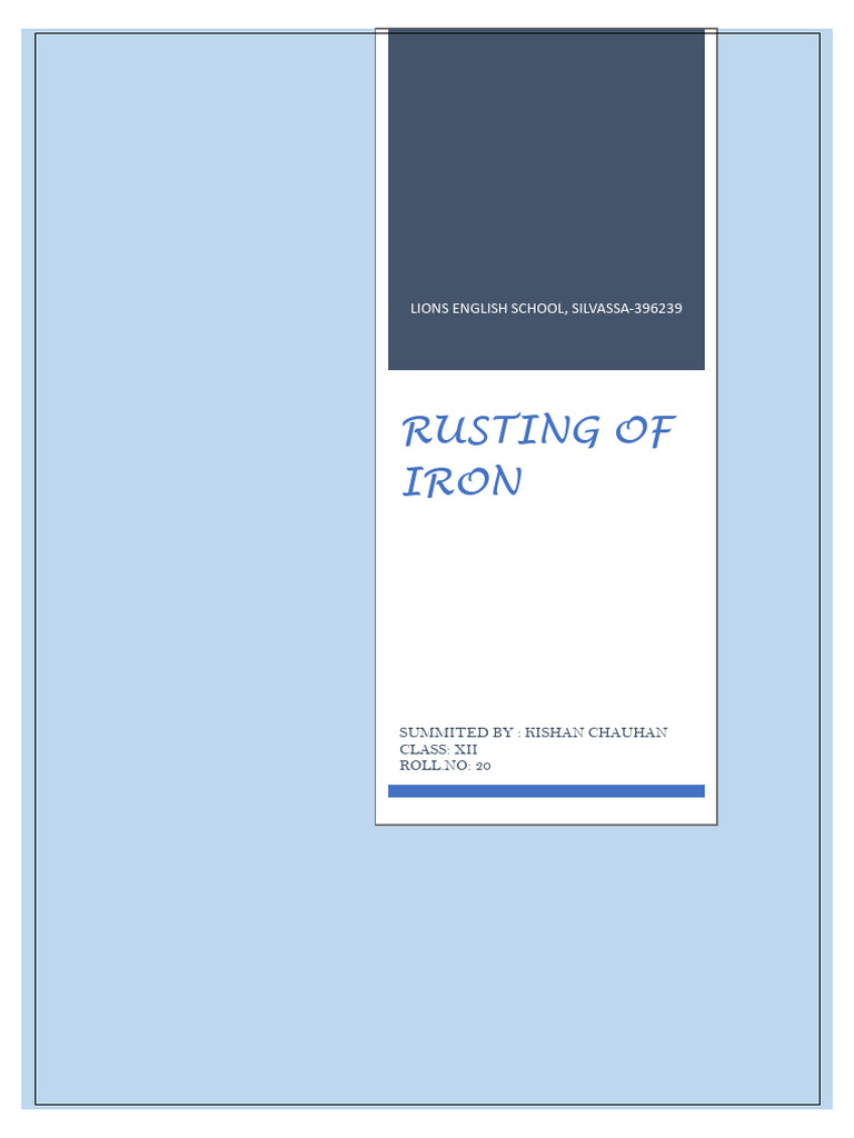 Mechanism of Iron Rusting Explained | PDF | Corrosion | Rust