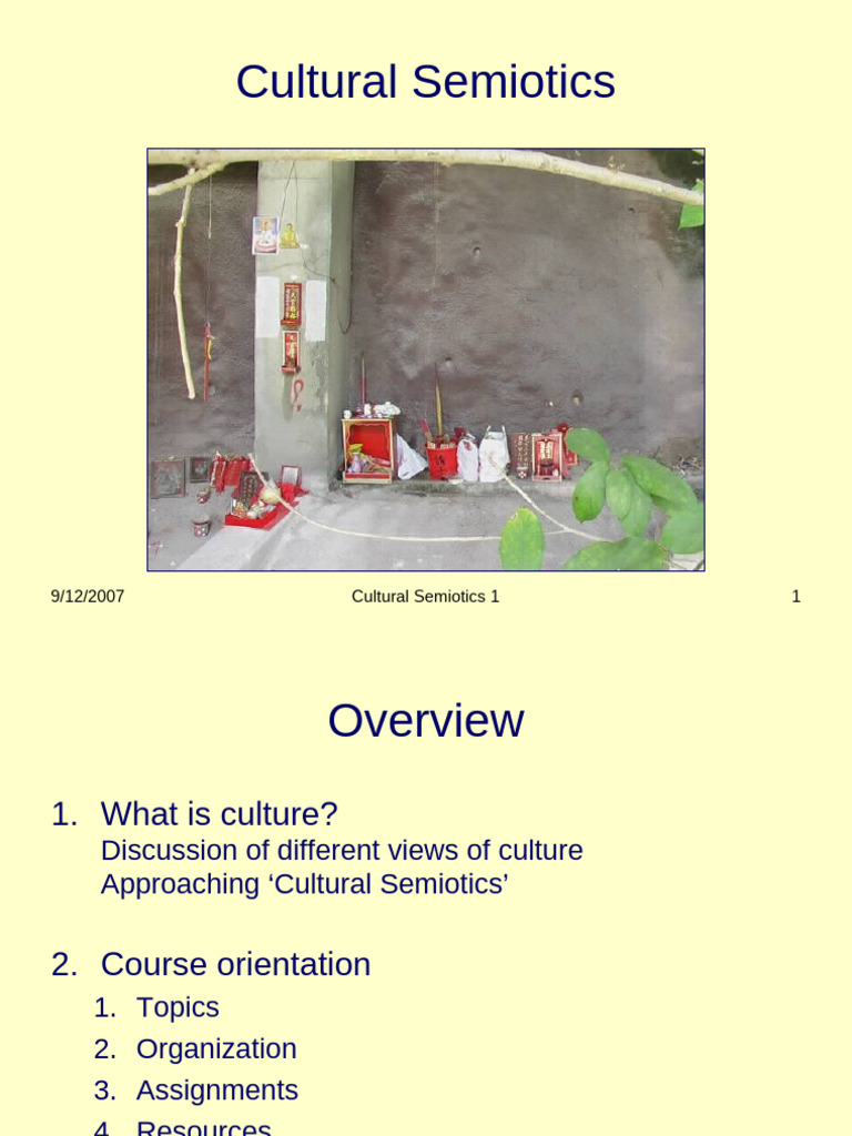 CULTURAL SEMIOTICS | PDF | Semiotics | Anthropology