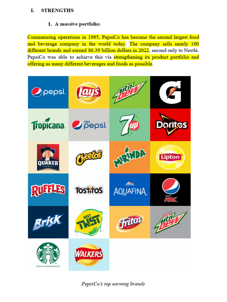 Swot Pepsico | PDF | Pepsi Co | Brand