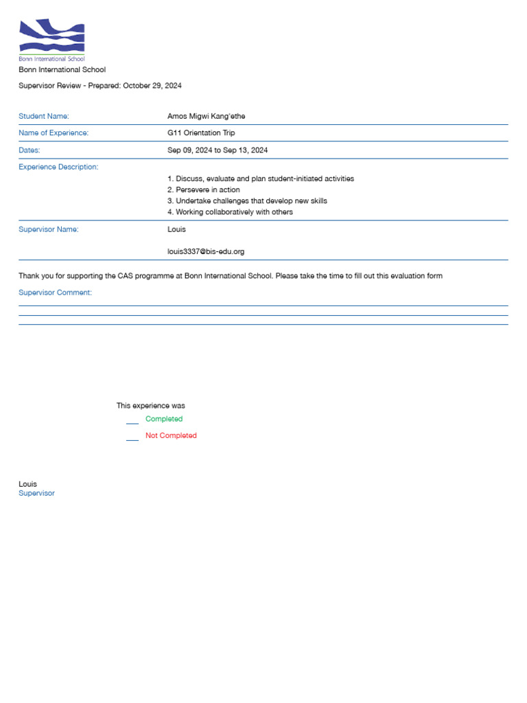 G11 Orientation Trip Review | PDF