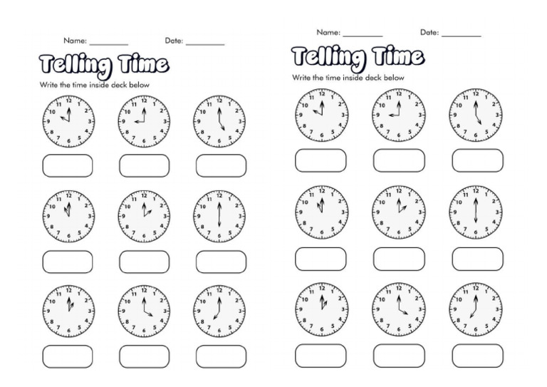 Woksheet Time Kelas 3 | PDF