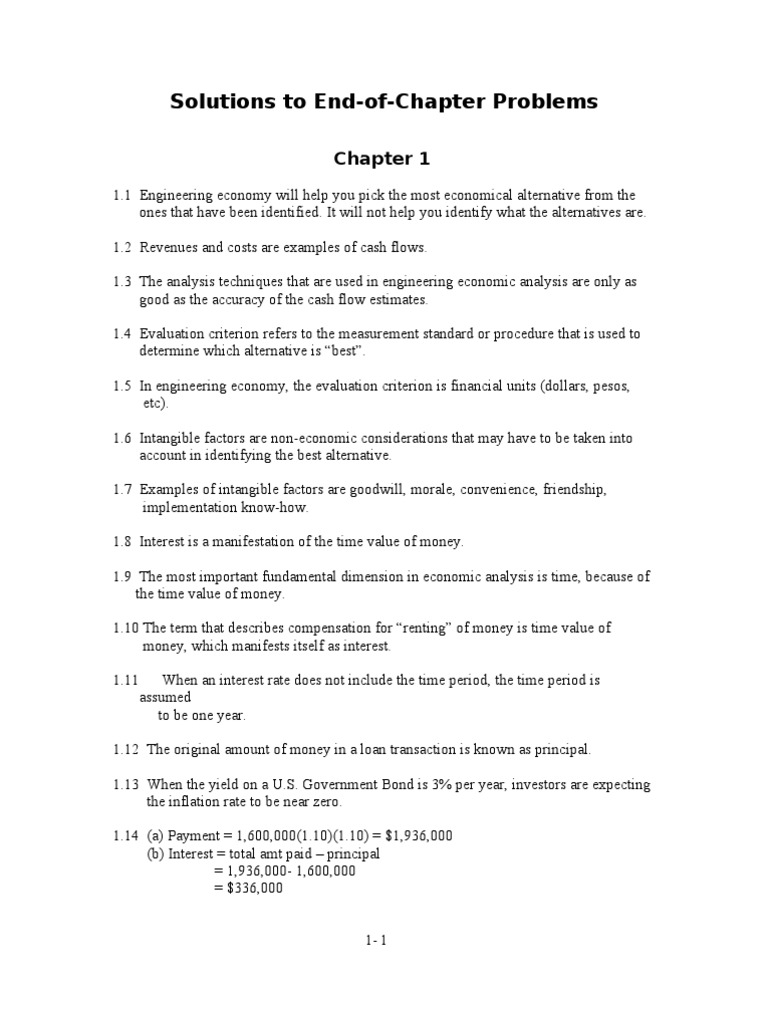 Solutions To End-of-Chapter Problems | PDF | Time Value Of Money | Interest