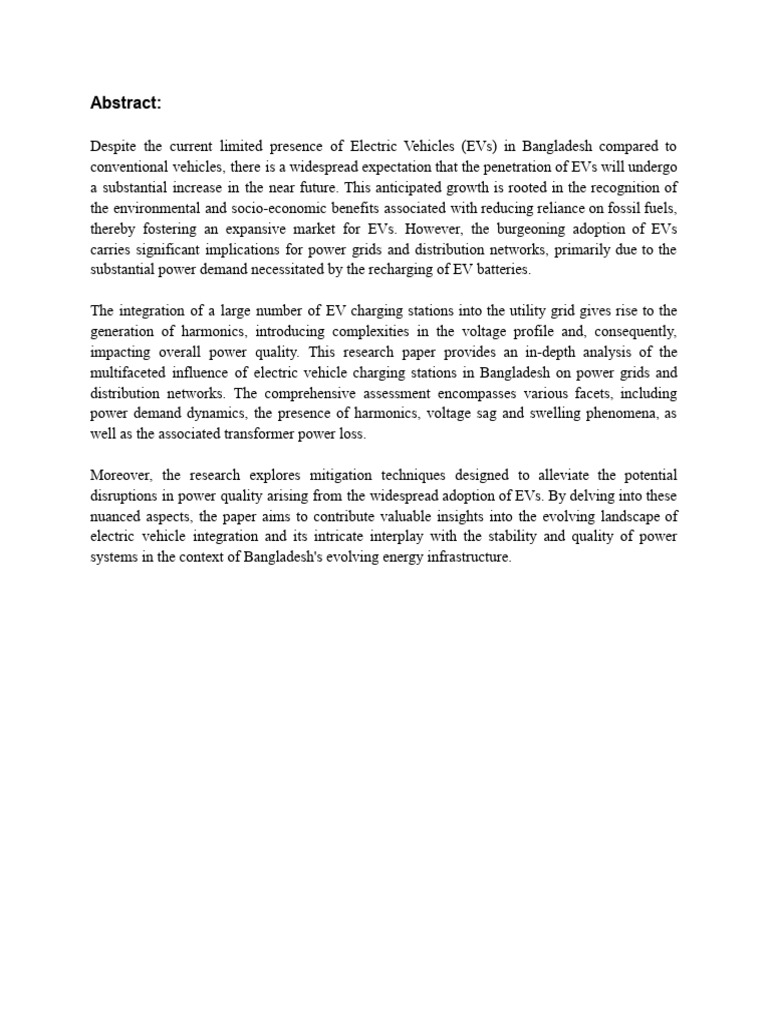 Analysis of The Impact of Electric Vehicle Charging Station On Power ...