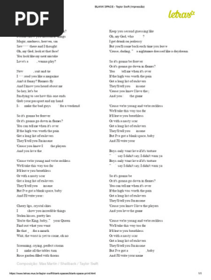 BLANK SPACE - Taylor Swift (Impressão) (1)