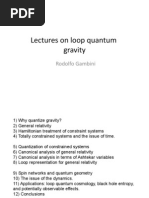 Rodolfo Gambini Lectures On Loop Quantum Gravity Black - 