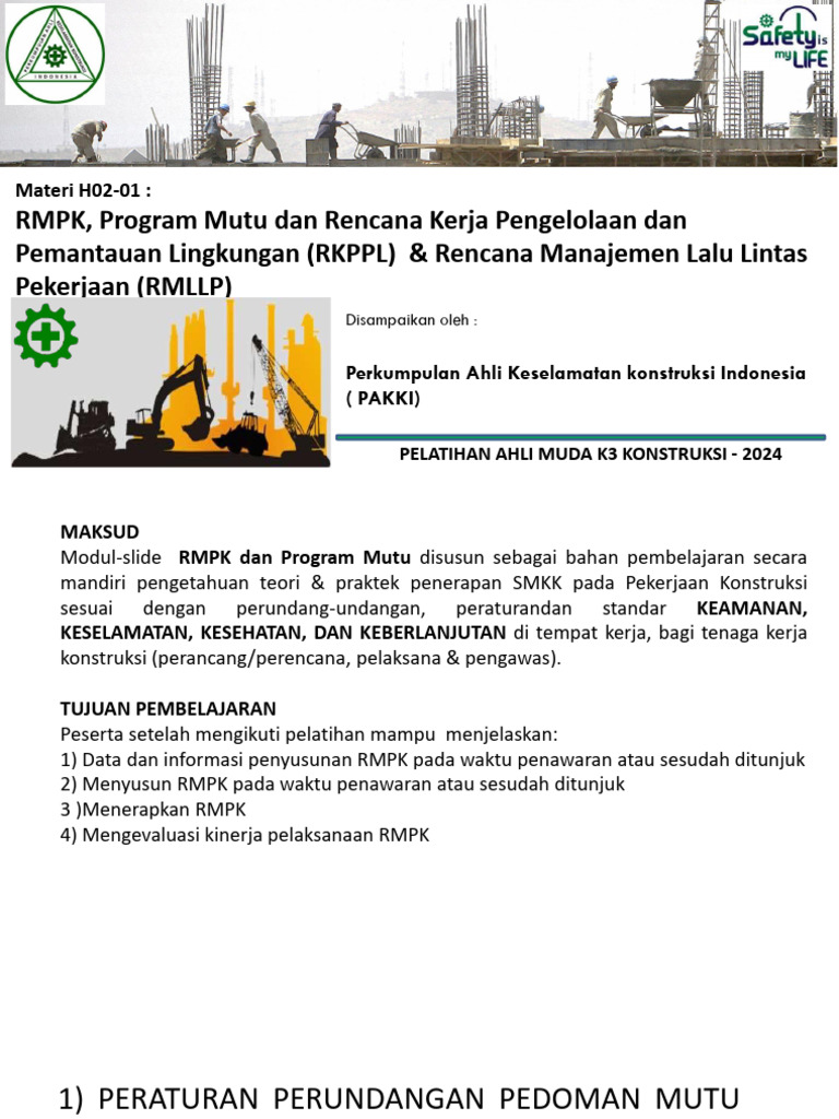 Pembuatan Dokumen RMPK dan SMKK | PDF