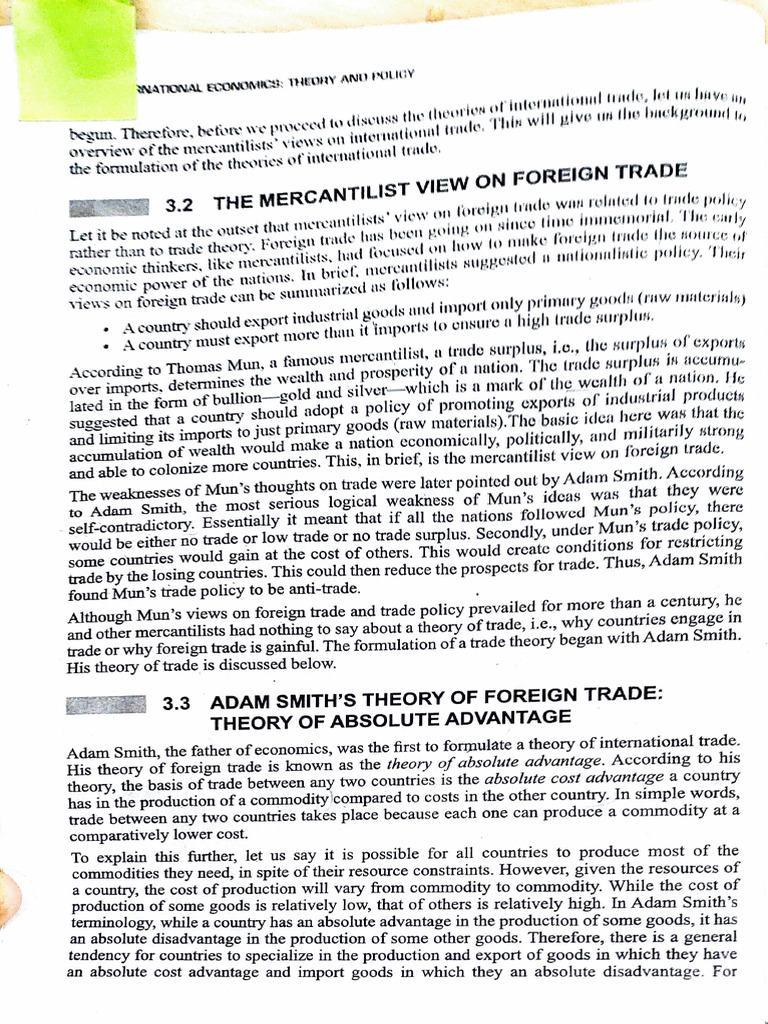 Mercantilism and Adam Smith's Trade Theories | PDF | Comparative ...