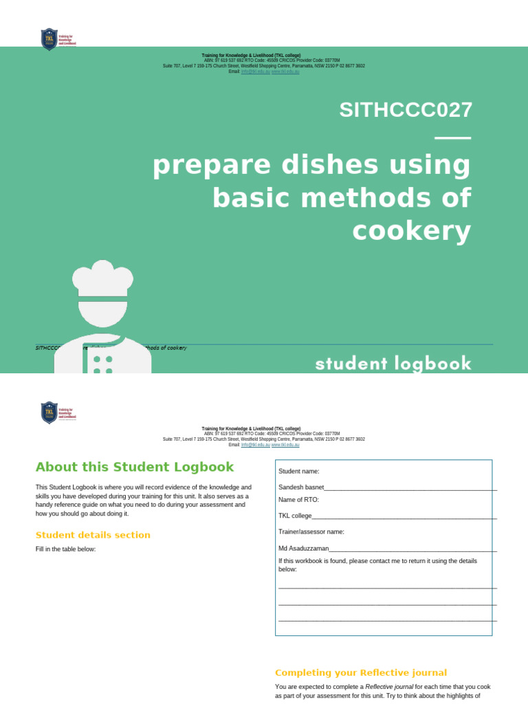 Cookery Logbook for Sandesh Basnet | PDF | Cooking | Food Science