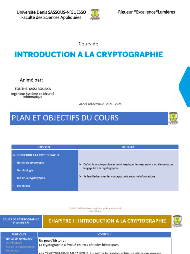 Chap I - Introduction A La Cryptographie | PDF | Cryptographie | Cryptage