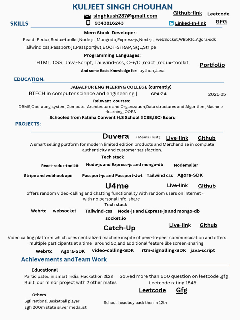 Kuljeet Singh Chouhan's Tech Portfolio | PDF | Computer Engineering ...