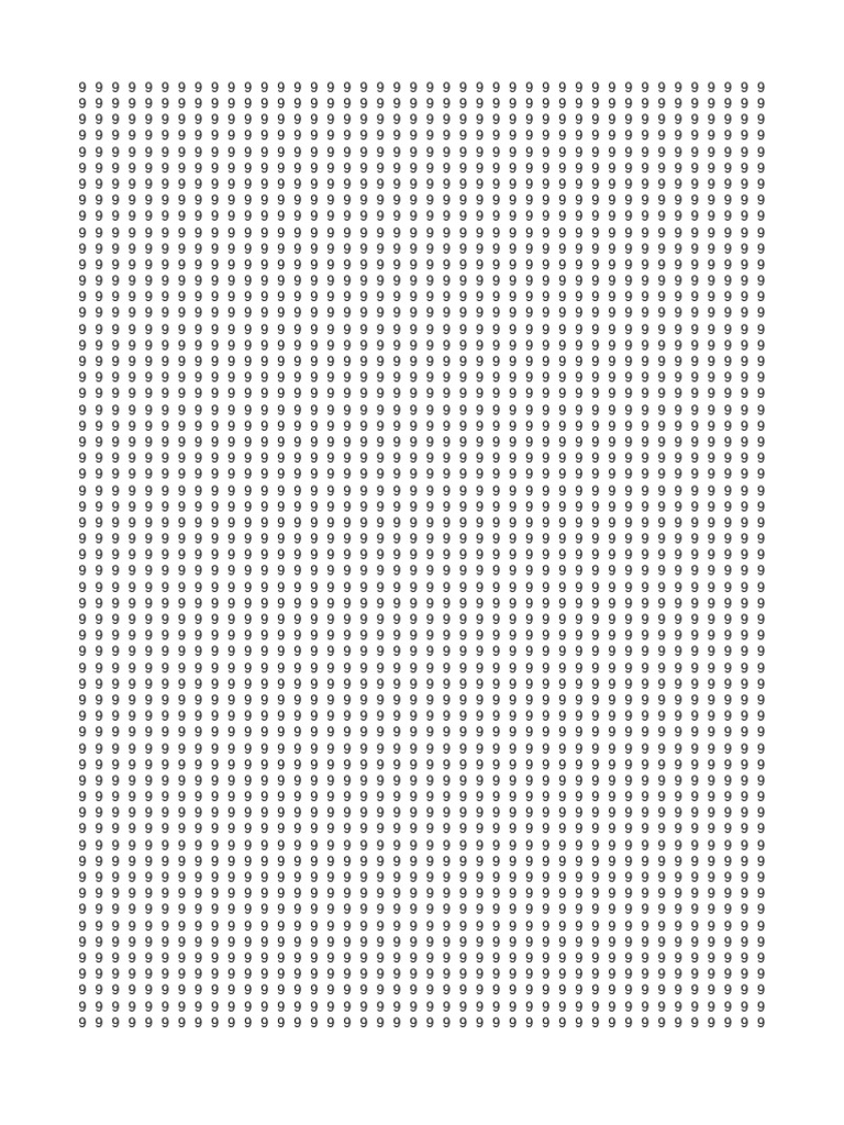 Repeated Nines Same Row | PDF