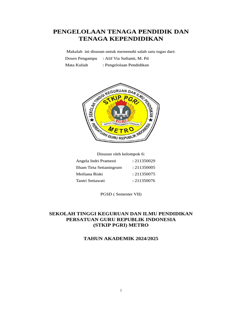 Pengelolaan Tenaga Pendidik Dan Tenaga Kependidikan | PDF | Karier ...