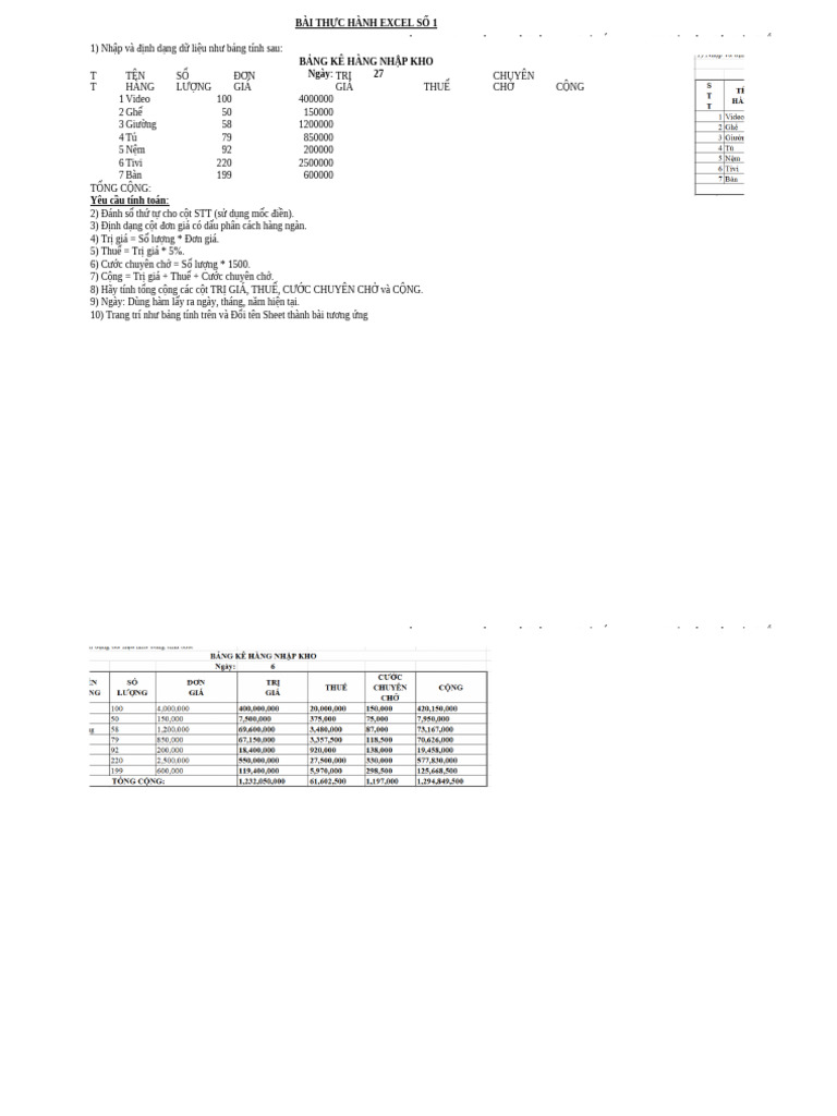 Bai Tap Excel CA Nhan | PDF