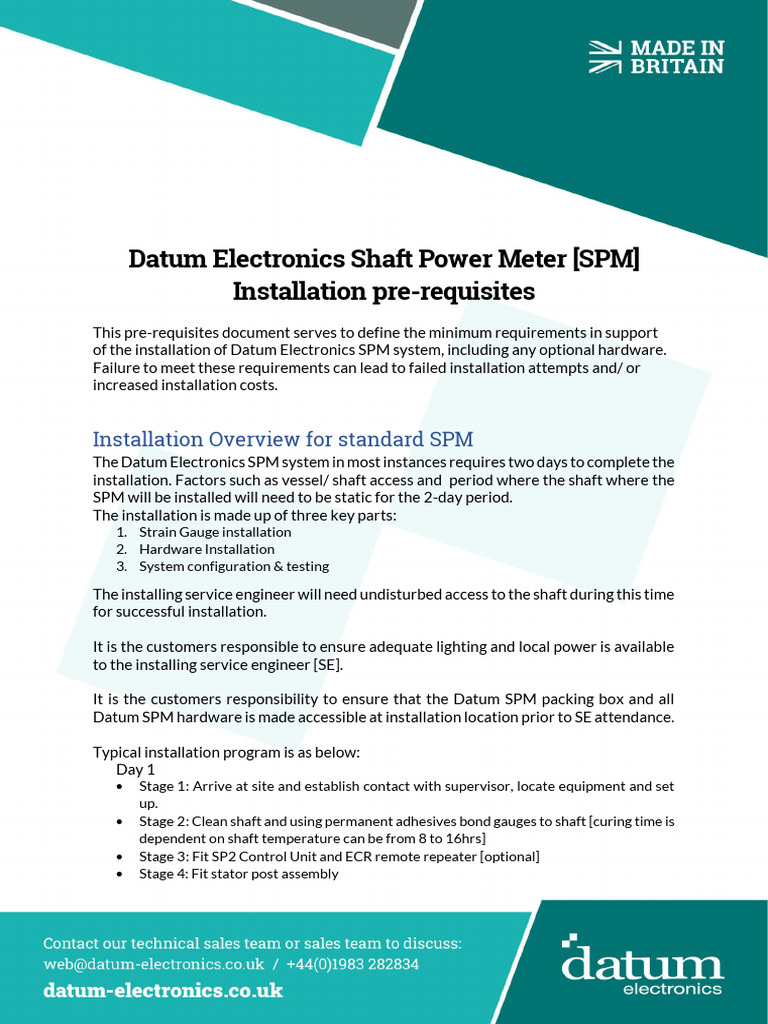 Datum SPM Pre-Requisites Documentation (SP2) v3 | PDF | Electrical ...