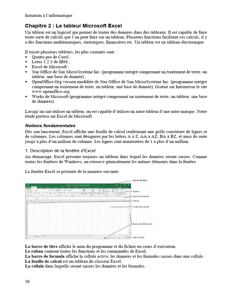Introduction à Microsoft Excel | PDF | Microsoft Excel | Microsoft Word