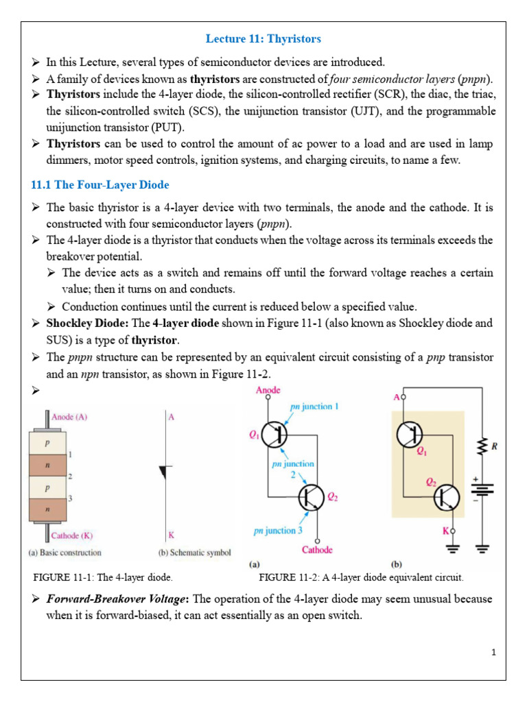 Overview of Thyristor Devices | PDF | Field Effect Transistor | P–N ...