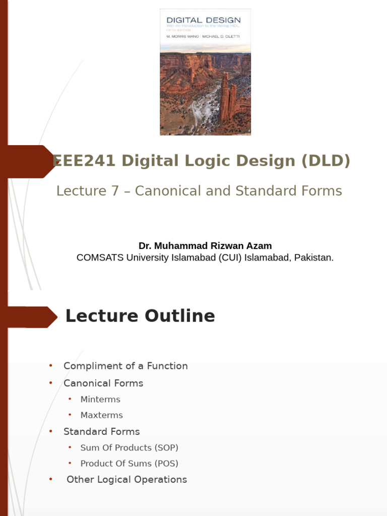 EEE 241 - Lecture 07 & 08 | PDF | Logic Gate | Integrated Circuit
