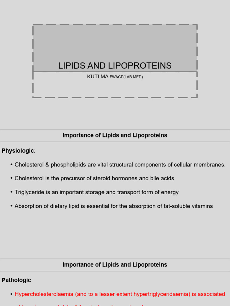 Lipids and Lipoproteins Med - 2025 | PDF | Cholesterol | Lipid