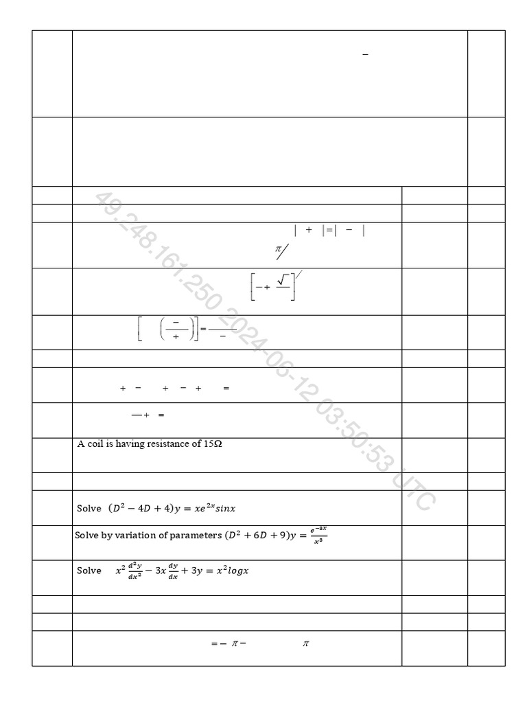 Engineering Mathematics II | PDF | Fourier Series | Calculus