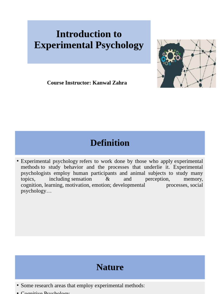Overview of Experimental Psychology | PDF | Psychology | Experiment