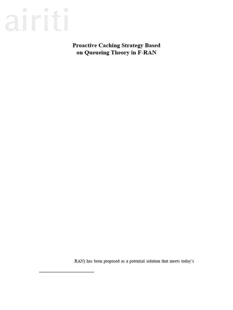 Proactive Caching in Fog Networks | PDF | Cache (Computing) | Computer ...